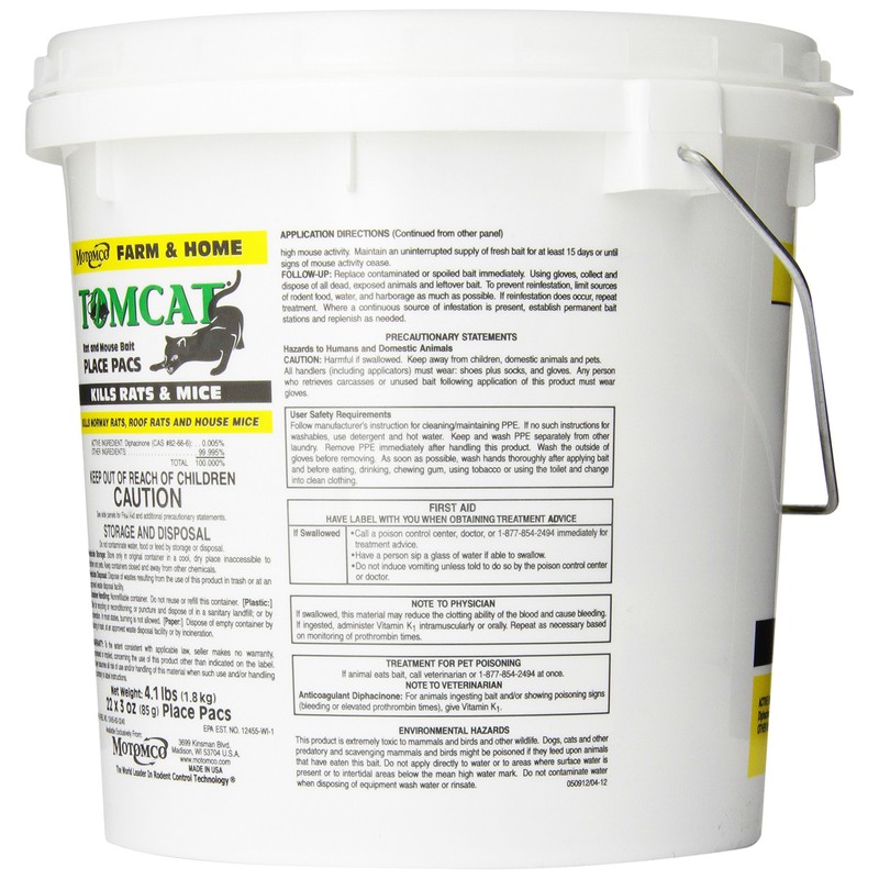 MOTOMCO Tomcat Mouse and Rat Pack/Pail, 3-Ounce, 22 Count Pail