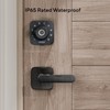 ULTRALOQ Passage Lever Door Handle, Reversible Black Front Door Handle