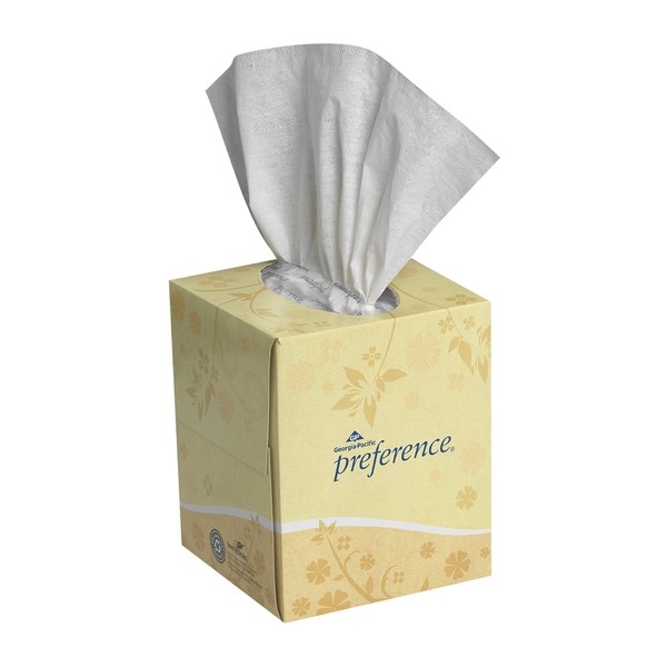 Preference 2-Ply Facial Tissue by GP PRO (Georgia-Pacific), Cube Box, 46200, 100 Sheets Per Box, 30 Boxes Per Case, White