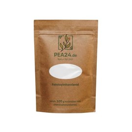 PEA24 PEA Powder 100 g - Pure Palmitoylethanolamide (99.5% Purity) - No Additives - Vegan & Gluten Free - With Dosing Spoon