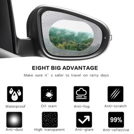 20 Pack Car Rearview Mirror Film,Anti Fog Anti Scratch Interior Rearview Mirror Anti Glare Film Waterproof HD Nano Clear Protective Sticker Film for Safe Driving,Car Mirrors,Side Windows (Rectangular)