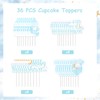 Sursurprise 36PCS A Little piece of Heaven Baby Shower Cupcake