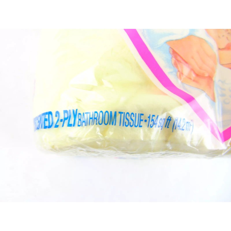 Vintage 1992 Quilted Northern Pastels Yellow Bathroom Tissue 4 Roll