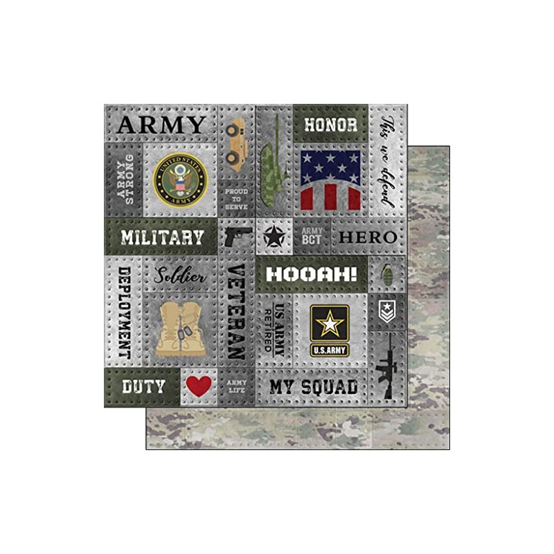 Scrapbook Customs 30430 Army and Faux Metal Rivets 12 x