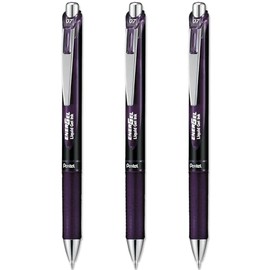 Pentel EnerGel XM Special Edition - BL77 A2-0.7mm Tip Nib - Retractable Liquid Gel Ink Rollerball Pen - 54% Recycled (Pack of 3, Bordeaux Black)