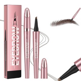 2025 Magic Eyebrow Pencil, Waterproof 3D Eyebrow Pencil, Long-Lasting Magic Brow Pencil, Contour Pen Precise With 4 Tips, Effortlessly Creates Natural Looking Brows (Dark Brown)