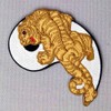 Tiger Yin Yang Taoist Embroidered Badge Iron on or Sew