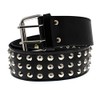 Zac's Alter Ego Three Row Silver Conical Studded Black PU