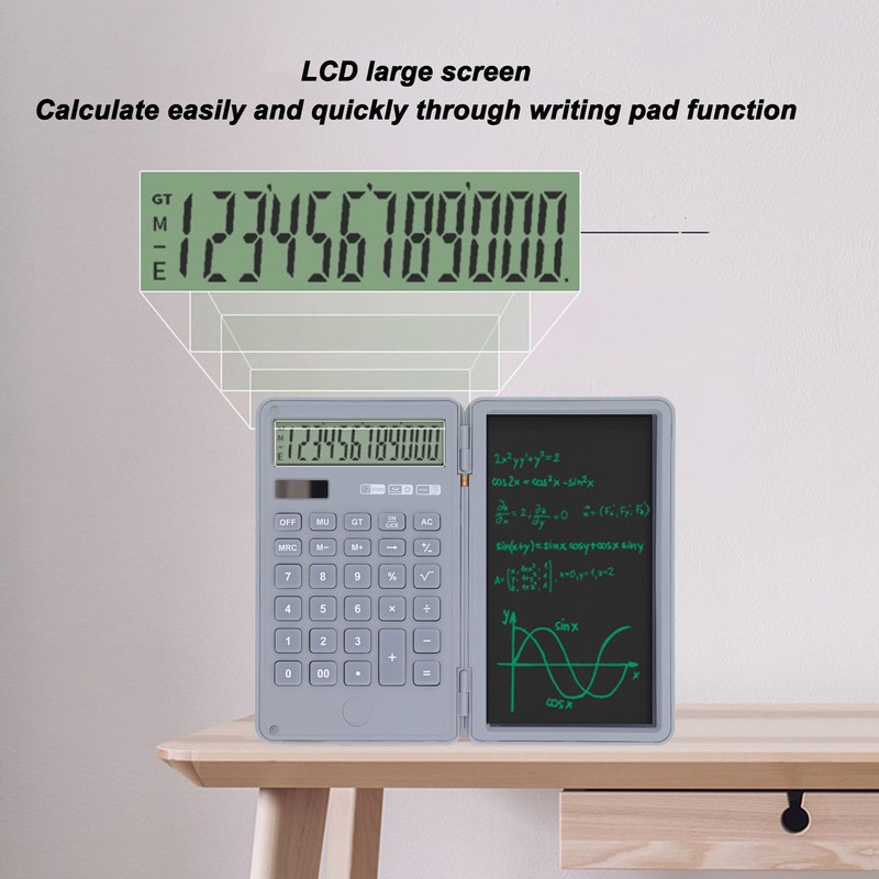 Calculator Handwriting Board Foldable Portable 12 Digits Display Scientific Electronic