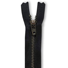 9 inch Metal Zipper Black 9” Antique Brass Metal Heavy Duty Zippers Non Separating Sewing Zipper Craft Zippers