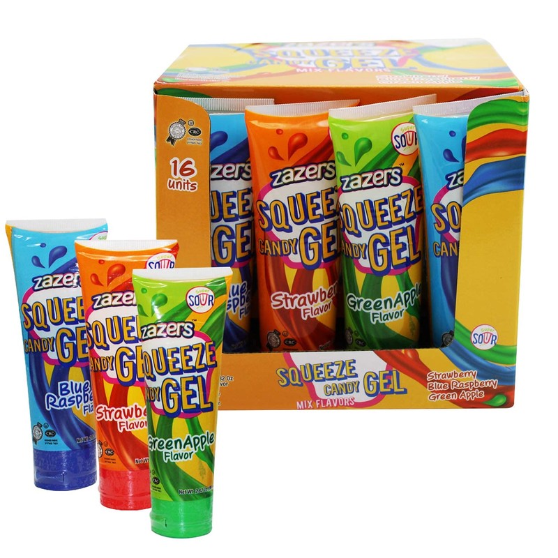 slime Sour Lickers Squeeze Gel Candy - 16 Pack Display
