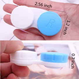 Erewa 12 Pack Contact Lens case Contact Lens Holder Box Soak Storage Kit(White&Pink)