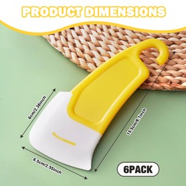 Wshxjzyay 6 Pack Kitchen Food Grade Silicone Spatula, Pot Scrapers for Kitchen Non Scratch, High Heat Resistant Silicone Pan Scraper Cleaning Spatula Pot Cleaning Tool