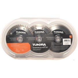 Tundra Tools 3 Piece Diamond Saw Blade Set 58130, Blades for Wet and Dry Cutting Applications, Includes: Turbo Rim, Segmented Rim, Continuous Rim