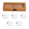 GSHOPVV 5 Pcs White Swan in Box Set Ceramic Chopsticks