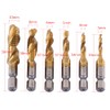 6 Piece Drill and Tap Metric Thread M3-M10 Titanium Coated