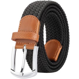 e-mode life Men's Belt, Large Size, Mesh Belt, Men's, Elastic Belt, Gentleman Belt, Casual, Father's Day, Christmas, 3 Colors Available, Black
