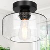Industrial Semi Flush Mount Ceiling Light, 800 Lumen LED Bulb