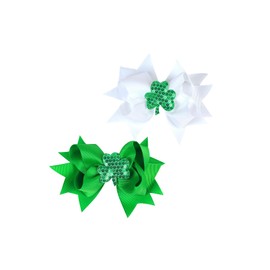 St. Patrick Baby Hairpin Girls Hair Clips Bows Alligator Clips Hair Barrettes JHSP16 (2 Pcs-D)