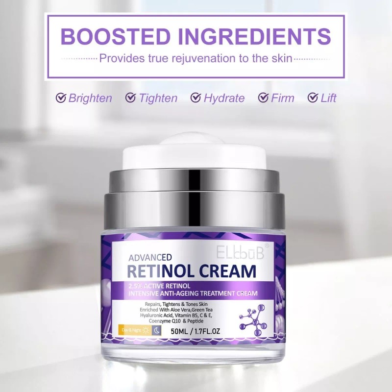 Elbbub Crema Antiarrugas Retinol 2.5% Té Verde Aloe Vera Rejuvenece