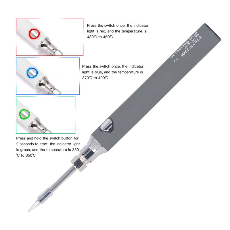 USB Soldering Iron Cordless Portable Electric Solder Iron 3 Gear
