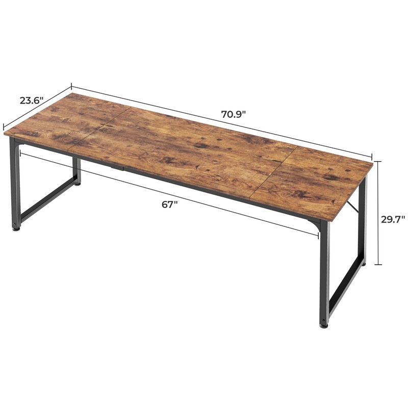 Huuger Computer Desk, 70 Inch Office Desk, Gaming Desk with
