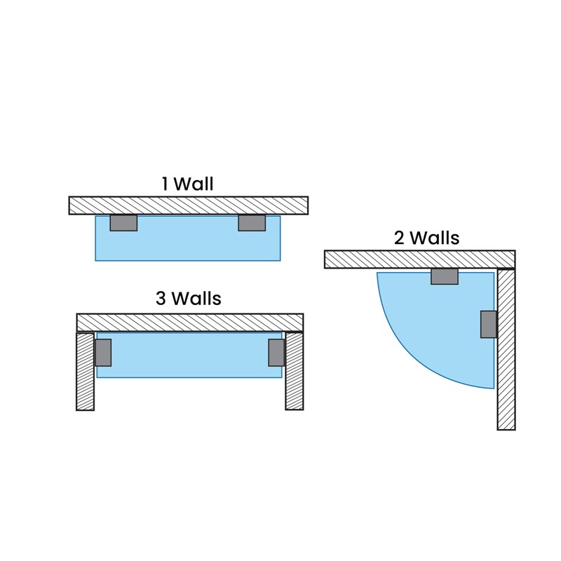 Dulles Glass Floating Shelf Brackets, Rectangular Clamps Heavy Duty, Chrome,