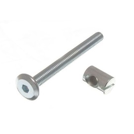 FURNITURE COT BED BOLT ALLEN HEAD WITH BARREL NUT 6MM M6 X 60MM ZP (pack of 4 )
