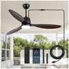 Kinyaras 52" Outdoor Ceiling-Fan with Light: Plug-in Waterproof Hanging Fans,