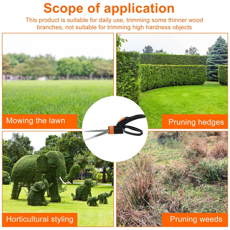 Grass Shears Handheld, Razorsharp Hand Grass Clippers with 360 Degree