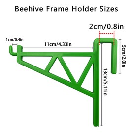 Beekeeping Bracket Rack for Beekeepers Bee Hive Stand, 6 Pack Beehive Frame Holder Frame Perch, Beehive Hanger Beekeeping Equipment Beekeeping Supplies Tool for Various Sizes of Hives, Green