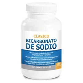 Bicarbonato de Sodio clásico 650 mg USO orgánico Natural Pastillas de bicarbonato de Sodio en polvo Tabletas de bicarbonato de Sodio (cápsulas) Alcalinidad del ácido del estómago 120 cápsulas