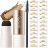 FOCALLURE Eyebrow Stamp and Eyebrow Stencil Kit, 24 Reusable Brow