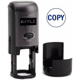 imprue Copy Round Self-Inking Stock Rubber Stamp (3/4" Diameter) - Blue Ink