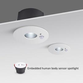 LCSMVLQ 15 Pack Human Body Sensor Recessed Lamp, LED Recessed Downlight, 8W,12W LED Ceiling Light Downlight, LED Recessed Lighting, for Home Apartment Office Stairs Entrance Bedroom
