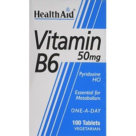 HealthAid Vitamin B6 (Pyridoxine HCl) 50mg - 100 Tablets