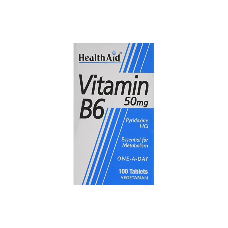 HealthAid Vitamin B6 (Pyridoxine HCl) 50mg - 100 Tablets