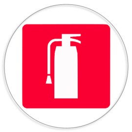 Kiwi Gifts Fire Extinguisher Sign - Circle Sticker Decal 3 Inch