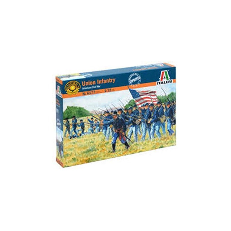 Italeri 6177 Union Infantry Amerikanisch Modellbausatz, Blau, Weiß, S