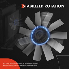 A-Premium Engine Cooling Fan Blade Compatible with Ford F-250 Super Duty, F-350 Super Duty, F-450 Super Duty, E-350 Econoline Club Wagon, E-350 Super Duty, E-550 Econoline Super Duty, Excursion, 6.8L