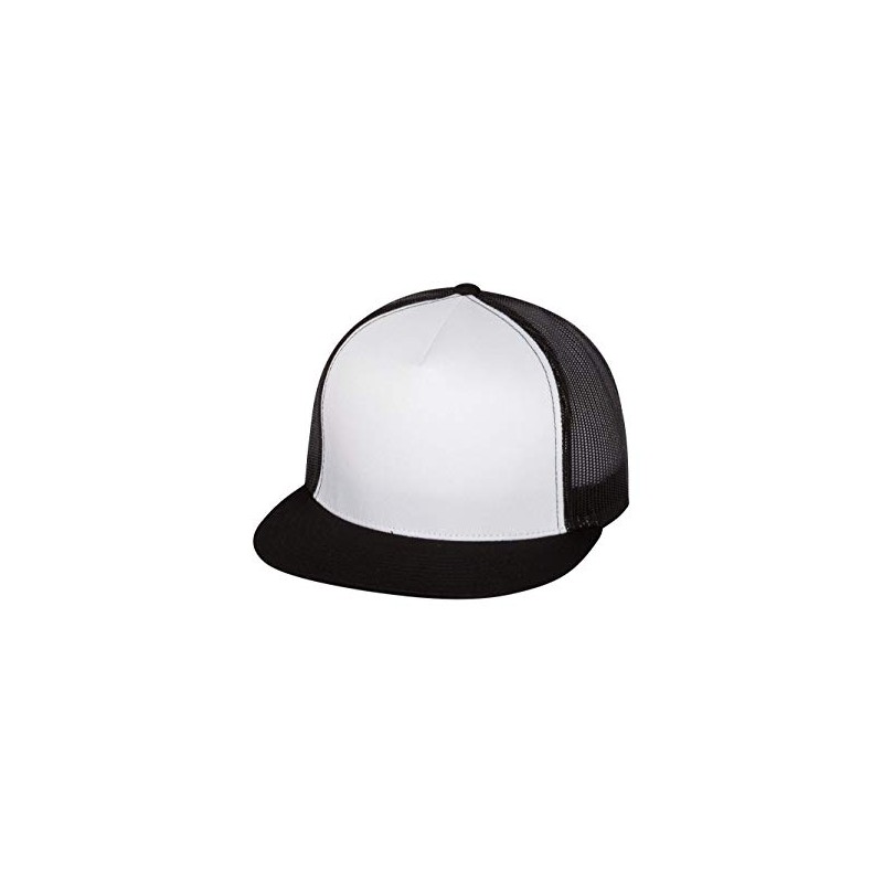 Yupoong Five-Panel Classic Trucker Cap - One Size - Black/White/Black
