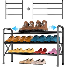 YEASHEIN Shoe Rack for Front Door Entrance, Small Shoe Shelf Storage Organizer, Metal Adjustable Shoe Rack for Entryway Closet Doorway