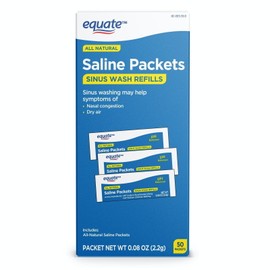 Equate All Natural Saline Packets Sinus Wash Refills Allery Congestion, 50 Count