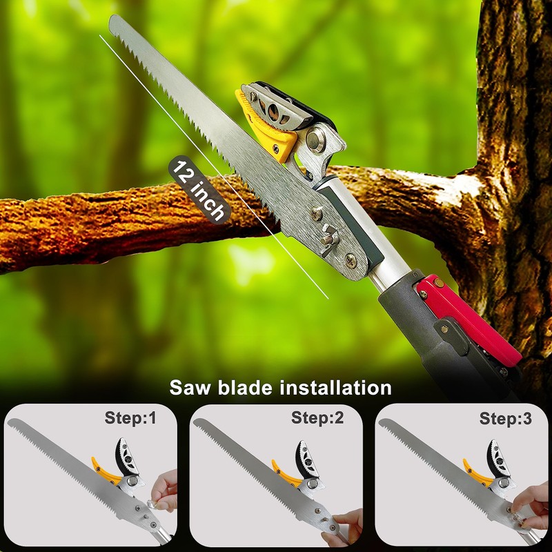 Prunrt Telescopic Tree Trimmer 4.5-10 FT with 3 Section Length