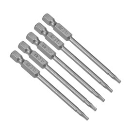 sourcing map 5 Pcs T10 Magnetic Torx Screwdriver Bits, 1/4 Inch Hex Shank 3-inch Length S2 Power Tool