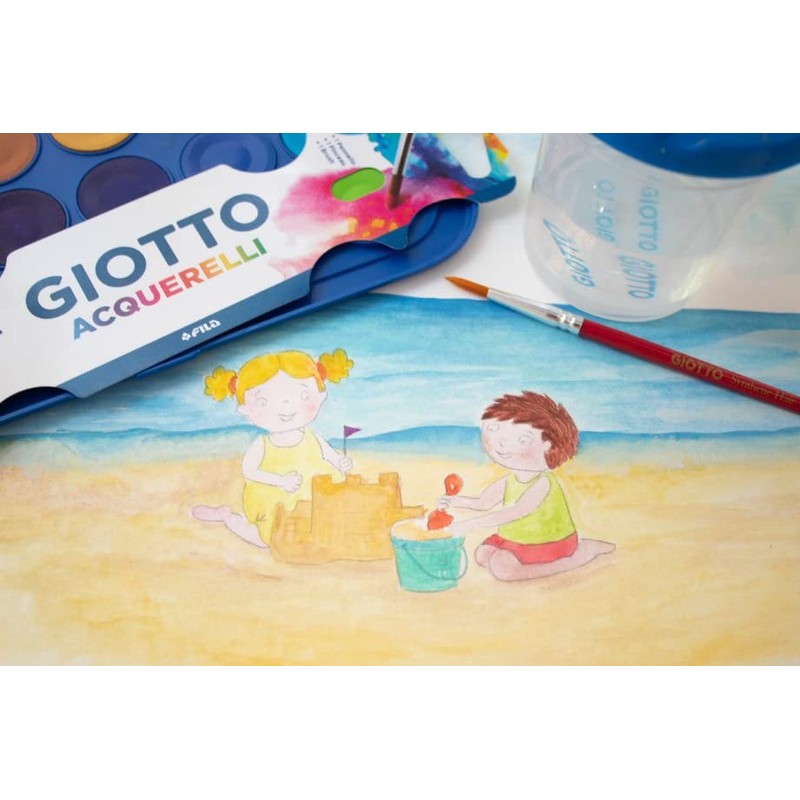 GIOTTO acquerelli in 24 Colori, pastigle da 30mm, Con pennello