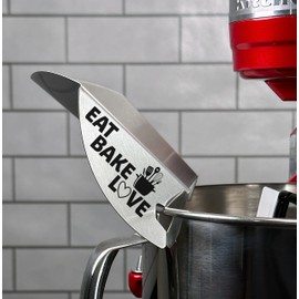 New Metro Design Pouring Chute Accessory, Fits Most Metal Stand Mixer Bowls, EAT, BAKE, LOVE