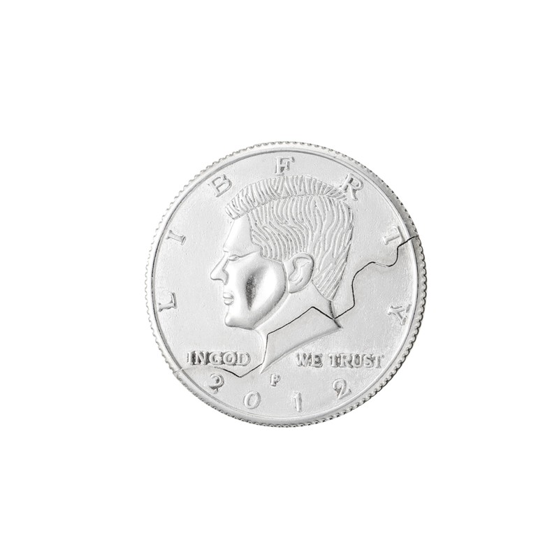 Magic Coin Close Up Props American Bite Illusion Half Dollar