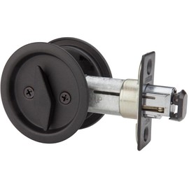 Iron Black Round Pocket Door Privacy Lock