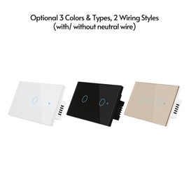 Wi-Fi Smart Switch Light Switch Voice Control, Remote Control, RF433, Touch Control Compatible with Alexa  Home Schedule, Timer, Countdown No Neutral & Hub Required